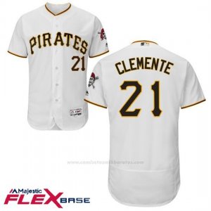 Camiseta Beisbol Hombre Pittsburgh Pirates Roberto Clemente Autentico Coleccion Flex Base Blanco