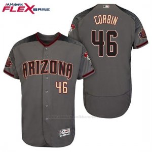 Camiseta Beisbol Hombre Arizona Diamondbacks 46 Patrick Corbin Gris Negro 20 Aniversario Flex Base