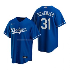 Camiseta Beisbol Hombre Los Angeles Dodgers Max Scherzer Replica Alterno Azul