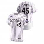 Camiseta Beisbol Hombre Colorado Rockies Scott Oberg Authentic Blanco