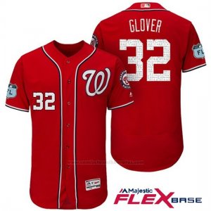 Camiseta Beisbol Hombre Washington Nationals Koda Glover Scarlet 2017 Entrenamiento de Primavera Flex Base Jugador