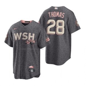 Camiseta Beisbol Hombre Washington Nationals Lane Thomas 2022 City Connect Replica Gris