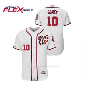 Camiseta Beisbol Hombre Washington Nationals Yan Gomes 150th Aniversario Patch Autentico Flex Base Blanco