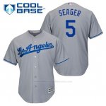 Camiseta Beisbol Hombre Los Angeles Dodgers Corey Seager 5 Gris Cool Base