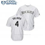 Camiseta Beisbol Hombre Rockies Pat Valaika Cool Base 1ª Blanco