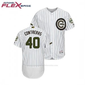 Camiseta Beisbol Hombre Chicago Cubs Willson Contreras 2018 Dia de los Caidos Flex Base Blanco