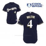Camiseta Beisbol Hombre Milwaukee Brewers Paul Molitor 4 Azul Azul Alterno Cool Base