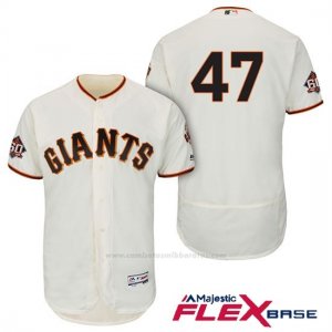 Camiseta Beisbol Hombre San Francisco Giants Johnny Cueto Ivory 1ª 60th Season Flex Base