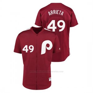 Camiseta Beisbol Hombre Philadelphia Phillies Jake Arrieta 1979 Saturday Night Special Autentico Rojo