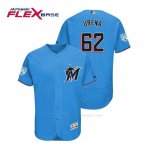 Camiseta Beisbol Hombre Miami Marlins Jose Urena Flex Base Entrenamiento de Primavera 2019 Azul