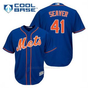 Camiseta Beisbol Hombre New York Mets Tom Seaver 41 Azul Alterno 1ª Cool Base