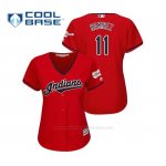 Camiseta Beisbol Mujer Cleveland Indians Jose Ramirez 2019 All Star Game Patch Cool Base Rojo