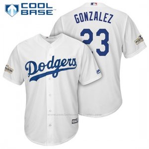 Camiseta Beisbol Hombre Los Angeles Dodgers 2017 Postemporada Adrian Gonzalez Blanco Cool Base
