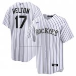 Camiseta Beisbol Hombre Colorado Rockies Todd Helton Retired Primera Replica Blanco