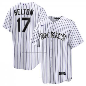 Camiseta Beisbol Hombre Colorado Rockies Todd Helton Retired Primera Replica Blanco