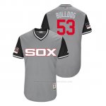 Camiseta Beisbol Hombre Chicago White Sox Hector Santiago 2018 Llws Players Weekend Bulldog Gris