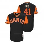 Camiseta Beisbol Hombre San Francisco Giants Mark Melancon 2018 Llws Players Weekend Mel Negro