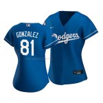 Camiseta Beisbol Mujer Los Angeles Dodgers Victor Gonzalez 2020 Alterno Replica Azul