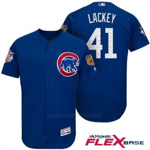 Camiseta Beisbol Hombre Chicago Cubs 41 John Lackey 2017 Entrenamiento de Primavera Flex Base Jugador