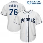 Camiseta Beisbol Hombre San Diego Padres 76 Jose Torres Blanco 2017 Cool Base