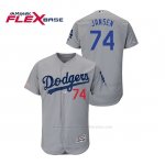 Camiseta Beisbol Hombre Los Angeles Dodgers Kenley Jansen 150th Aniversario Patch Flex Base Gris