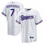 Camiseta Beisbol Hombre Texas Rangers Ivan Rodriguez Retired Primera Replica Blanco