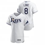 Camiseta Beisbol Hombre Tampa Bay Rays Brandon Lowe Authentic Blanco