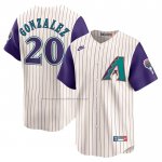 Camiseta Beisbol Hombre Arizona Diamondbacks Luis Gonzalez Throwback Cooperstown Collection Limited Crema
