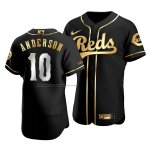 Camiseta Beisbol Hombre Cincinnati Reds Sparky Anderson Golden Edition Autentico Negro