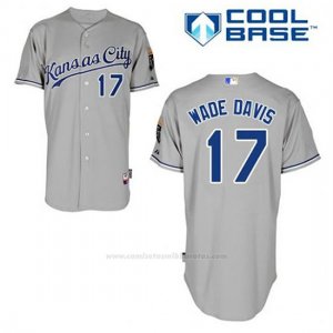 Camiseta Beisbol Hombre Kansas City Royals Wade Davis 17 Gris Cool Base