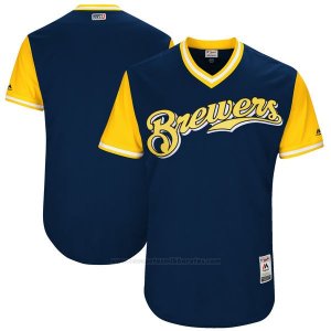 Camiseta Beisbol Hombre Milwaukee Brewers Players Weekend 2017 Personalizada Azul