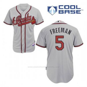 Camiseta Beisbol Hombre Atlanta Braves 5 Frojodie Freeman Gris Cool Base