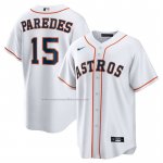 Camiseta Beisbol Hombre Houston Astros Isaac Paredes Primera Replica Blanco
