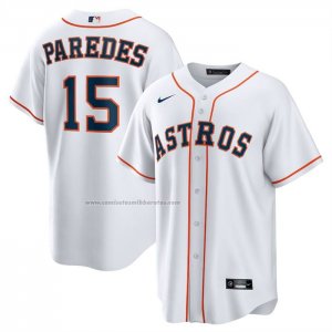 Camiseta Beisbol Hombre Houston Astros Isaac Paredes Primera Replica Blanco