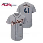 Camiseta Beisbol Hombre Detroit Tigers Victor Martinez 150th Aniversario Patch Flex Base Gris