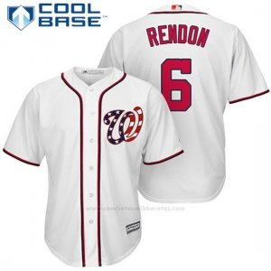 Camiseta Beisbol Hombre Washington Nationals 6 Anthony Rendon Blanco 2017 Cool Base