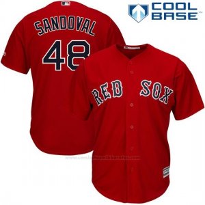 Camiseta Beisbol Hombre Boston Red Sox Scarlet 48 Pablo Sandoval Cool Base Jugador