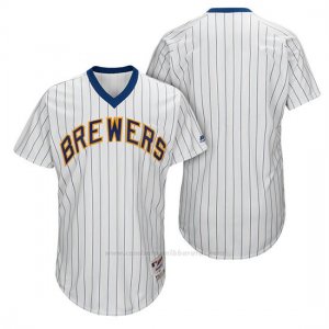 Camiseta Beisbol Hombre Milwaukee Brewers Blanco 1982 Turn Back The Clock