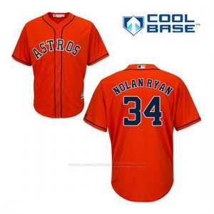 Camiseta Beisbol Hombre Houston Astros Nolan Ryan 34 Naranja Alterno Cool Base