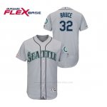 Camiseta Beisbol Hombre Seattle Mariners Jay Bruce 150th Aniversario Patch Autentico Flex Base Gris