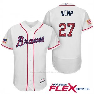 Camiseta Beisbol Hombre Atlanta Braves 2017 Estrellas y Rayas 27 Matt Kemp Blanco Flex Base