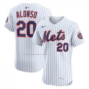 Camiseta Beisbol Hombre New York Mets Pete Alonso Home Elite Blanco