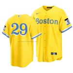 Camiseta Beisbol Hombre Boston Red Sox Bobby Dalbec 2021 City Connect Replica Oro