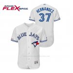 Camiseta Beisbol Hombre Toronto Blue Jays Teoscar Hernandez 150th Aniversario Patch Autentico Flex Base Blanco