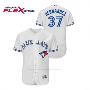 Camiseta Beisbol Hombre Toronto Blue Jays Teoscar Hernandez 150th Aniversario Patch Autentico Flex Base Blanco