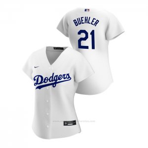 Camiseta Beisbol Mujer Los Angeles Dodgers Walker Buehler 2020 Replica Primera Blanco