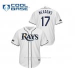 Camiseta Beisbol Hombre Tampa Bay Rays Austin Meadows 2019 Postseason Cool Base Blanco