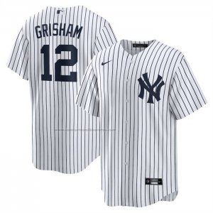 Camiseta Beisbol Hombre New York Yankees Trent Grisham Primera Replica Blanco Camiseta Beisbol Hombre New York Yankees Trent Grisham Primera Replica Blanco
