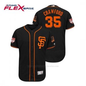 Camiseta Beisbol Hombre San Francisco Giants Brandon Crawford Flex Base Entrenamiento de Primavera 2019 Negro