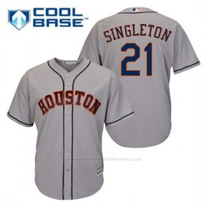 Camiseta Beisbol Hombre Houston Astros Jon Singleton 21 Gris Cool Base